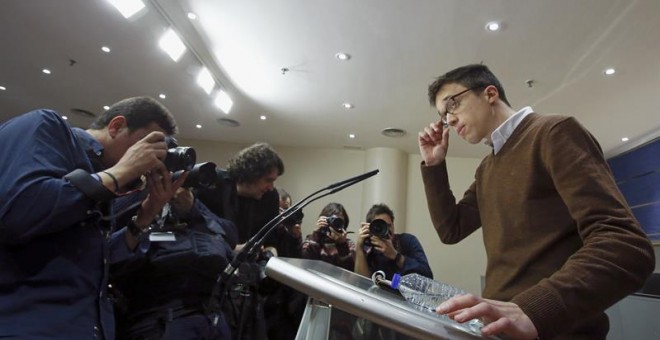 Errejón, en rueda de prensa tras la reunión. EFE/Kiko Huesca