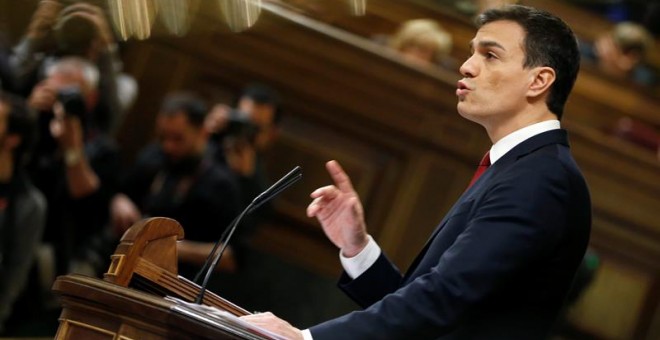 Pedro Sánchez duratne la sesión de investidura. EFE