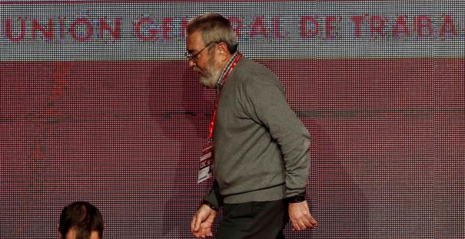 El secretario general de UGT, Cándido Méndez, durante la apertura del 42 Congreso Confederal de UGT hoy en Madrid. EFE/Kiko Huesca