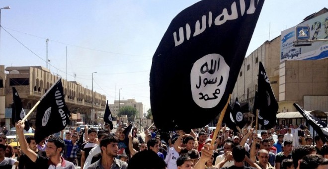 Una manifestación en favor del Estado Islámico en una ciudad Siria.