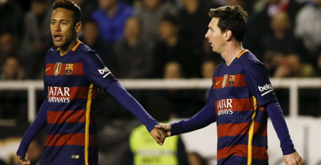 Neymar y Messi, en un partido reciente del Barcelona. REUTERS/Sergio Pérez