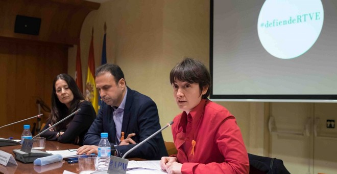 De izq. a dcha., Alejandra Martínez, Alejandro Caballero y Silvia Quílez. Foto: Elena Hidalgo / APM