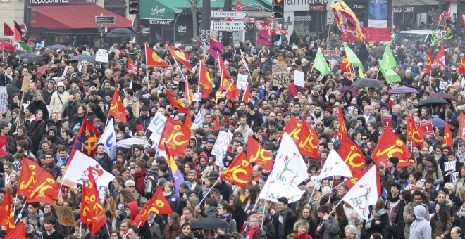 Protesta de este sábado en la capital francesa, París. REUTERS/ Charles Platiau