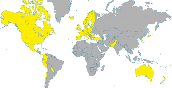 Los países involucrados en las negociaciones del TiSA. Kow-ttip.eu