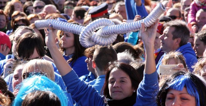 Manifestación en la localidad de Amposta contra el nuevo Plan del Ebro