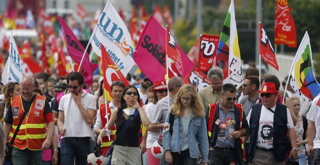 Protesta del pasado jueves en Nantes. - REUTERS