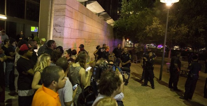 Imagen de la protesta en Dallas./ AFP