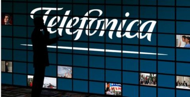 Una pantalla publicitairia de Telefónica.- EFE