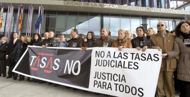 Una protesta contra las tasas judiciales.