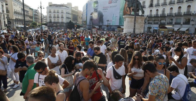 Quedada de 'Pokémon Go' que tuvo lugar en Madrid.- EFE