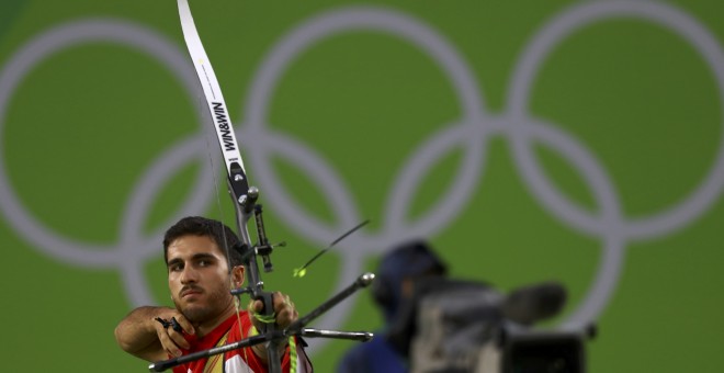 Juan Ignacio Rodríguez durante uno de sus enfrentamientos en tiro con arco. /REUTERS