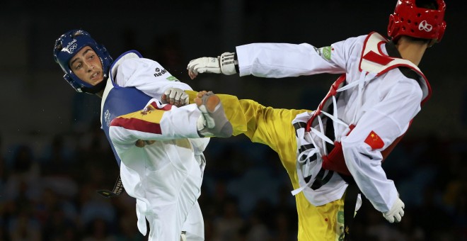 Jesús Tortosa durante su combate contra el chino Shuai Zao. /REUTERS