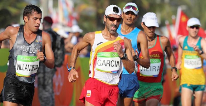 Jesús Ángel García Bragado durante los 50 kilómetros marcha./REUTERS