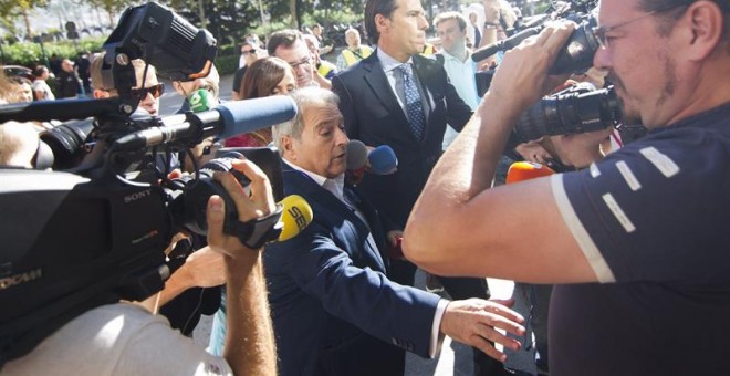 Alfonso Rus, a su llegada a la Ciudad de la Justicia de Valencia. EFE/Miguel Ángel Polo