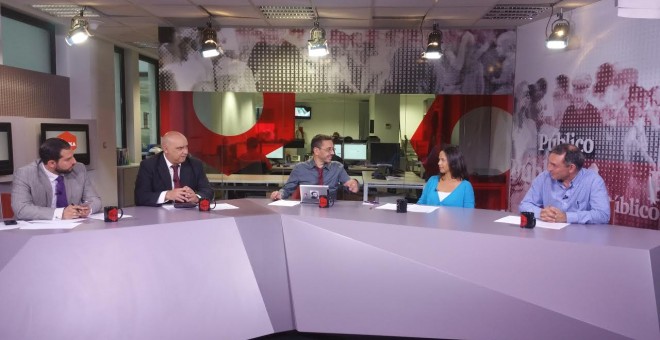 Enrique Santiago, durante el debate de En Clave Tuerka moderado por Juan Carlos Monedero. - E.M.