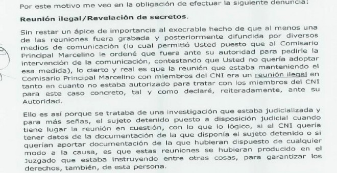 Denuncia presentada por el ex número dos de la Policía, Eugenio Pino.