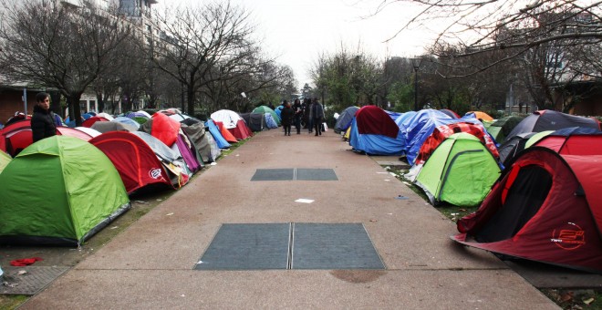 Campo espontáneo de refugiados en Saint Denis. ANNA PALOU