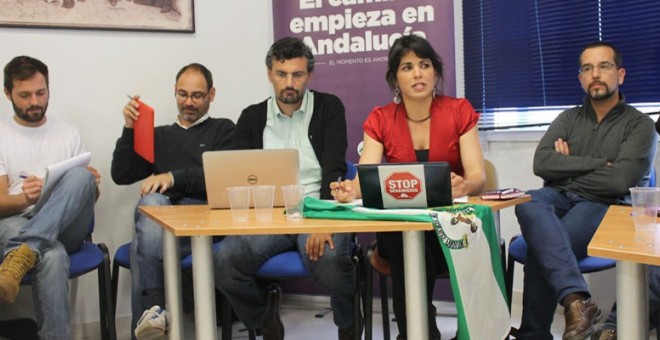 Imagen de la primera reunión del consejo ciudadano de Podemos Andalucía.