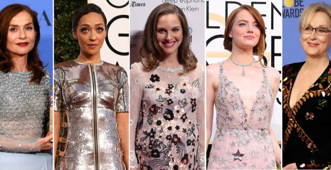 De izquierda a derecha: Isabelle Huppert, Ruth Negga, Nalie Portman, Emma Stone and Meryl Streep.- REUTERS