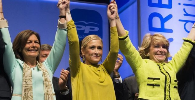 La presidenta de la Asamblea de Madrid, Paloma Adrados; la de la Comunidad, Cristina Cifuentes; y su antecesora, Esperanza Aguirre, en una imagen de archivo. EFE