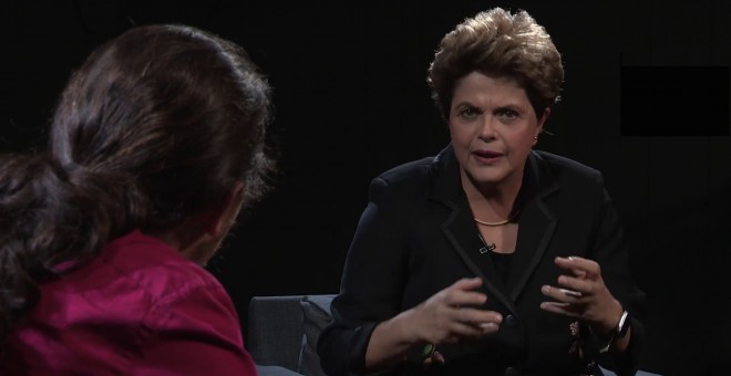 La expresidenta brasileña Dilma Rousseff entrevistada por Pablo Iglesias en 'Otra Vuelta de Tuerka'.