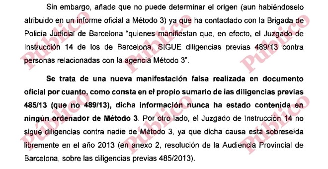 Fragmento de la denuncia de Francisco Marco por el 'caso pendrives'.