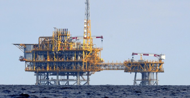 La plataforma del almacén de gas Castor, frente al Delta del Ebro. AFP/Lluis Gene