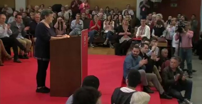 Libertad, la veterana militante socialista que ha intervenido en el acto de Pedro Sánchez en Cantabria.