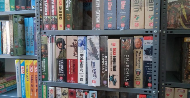 Varios juegos de mesa de las Segunda Guerra Mundial, en la tienda de Jariego.- A. V.