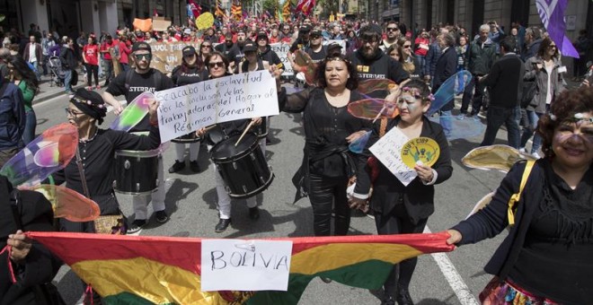 Treballadores de la llar a la manifestació de Barcelona