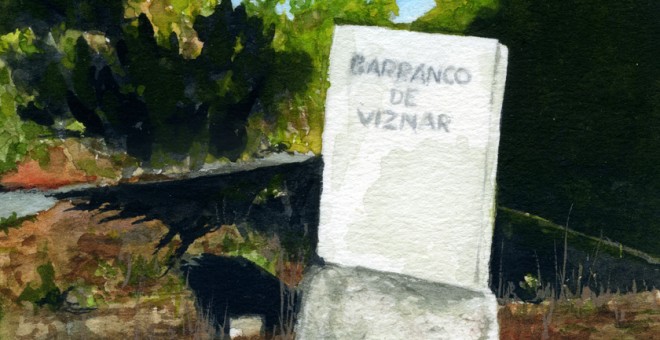 Barranco de Víznar.- Ilustración de CANDELARIO G. FLORES