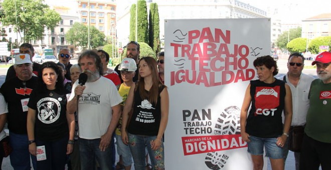 Portavoces de la Coordinadora Estatal de las Marchas de la Dignidad