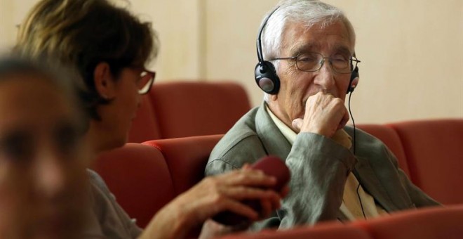 L'ex-tresorer de CDC Daniel Osàcar a l'Auditori de la Ciutat de la Justícia on se celebra l'última sessió del judici per l'espoli del Palau de la Música