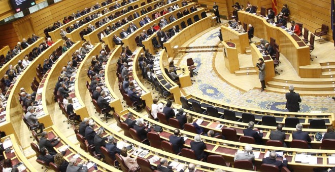 El Pleno del Senado, durante una sesión de control al Gobierno. E.P.