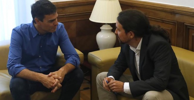 Pedro Sánchez y Pablo Iglesias. EFE