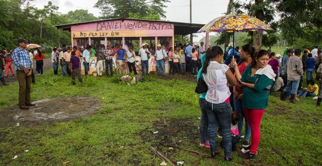 Protesta contra la construcción del canal y su impacto negativo en El Tule, Río San Juan /Tom Laffay