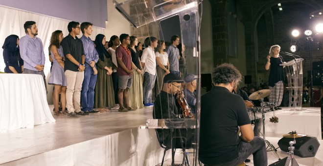 Acte multirreligiós d'homenatge ales víctimes dels atemptats de Catalunya. FOTO: Xavi Herrero