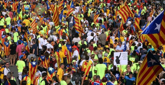 Aspecte d'una part de la manifestació per la Diada / EFE