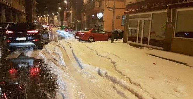 Una fuerte granizada colapsa Teruel. Twitter/@Mavinabel