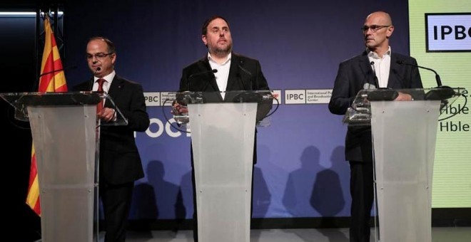 Turull, Junqueras i Romeva. REUTERS