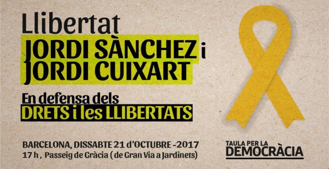 Protesta convocada por Taula per la Democràcia.