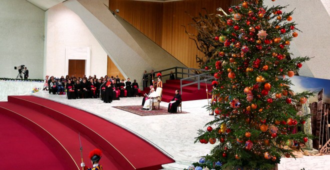 El Papa Francisco, durante su audiencia semanal de los miércoles, en la sala Pablo VI del Vaticano. REUTERS/Alessandro Bianchi