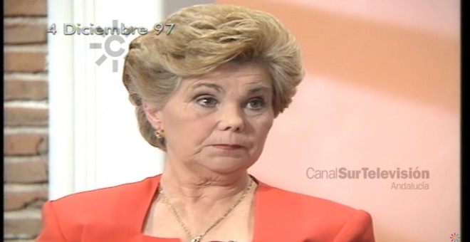 Ana Orantes en Canal Sur en el año 1997 cuando acudió a contar que su marido la había maltratado durante 20 años.