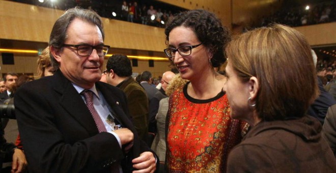 Artur Mas, Marta Rovira y Carme Forcadell. EFE