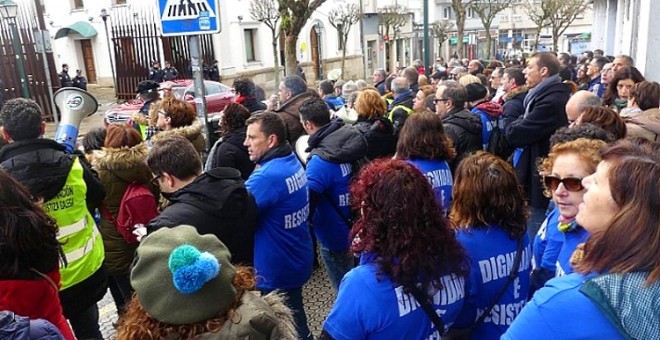 Manifestación de los funcionarios de los juzgados gallegos.