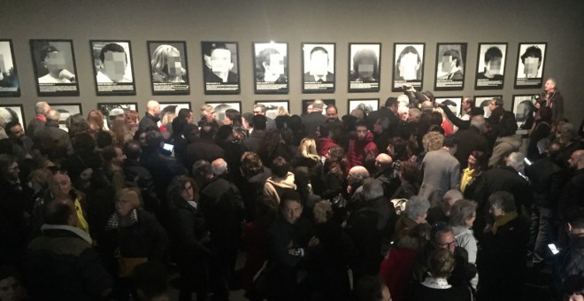 Inauguració de l'obra 'Presos Polítics', aquest dijous al Museu de Lleida. Mònica Mombiela