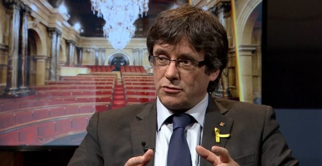 Puigdemont, durante la entrevista.