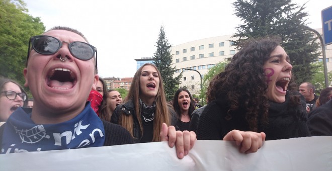 Manifestación en Pamplona contra la sentencia de 'La Manada'.