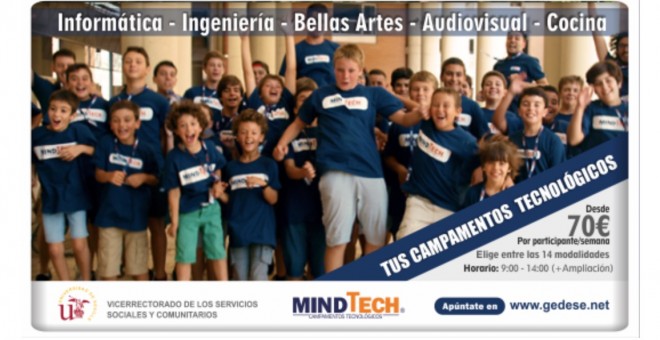 Imagen promocional de los campamentos tecnológicos de la Universidad de Sevilla.