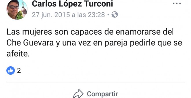 Publicación en Facebook de López Turconi.